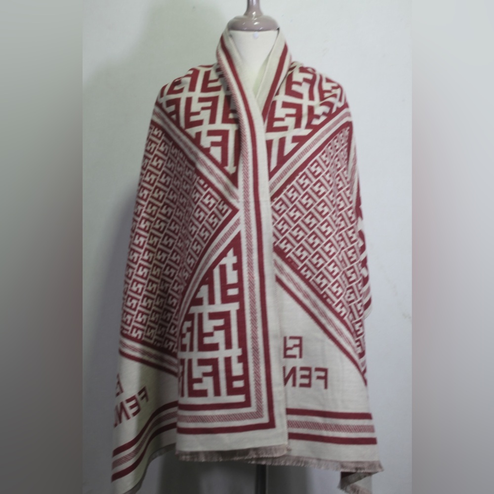 Authentic Fendi Scarf Stole Shawl 65% Cashmere 35% Silk Multicolor Used